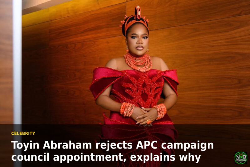Toyin Abraham rejects APC campaign council appointment, explains why image
